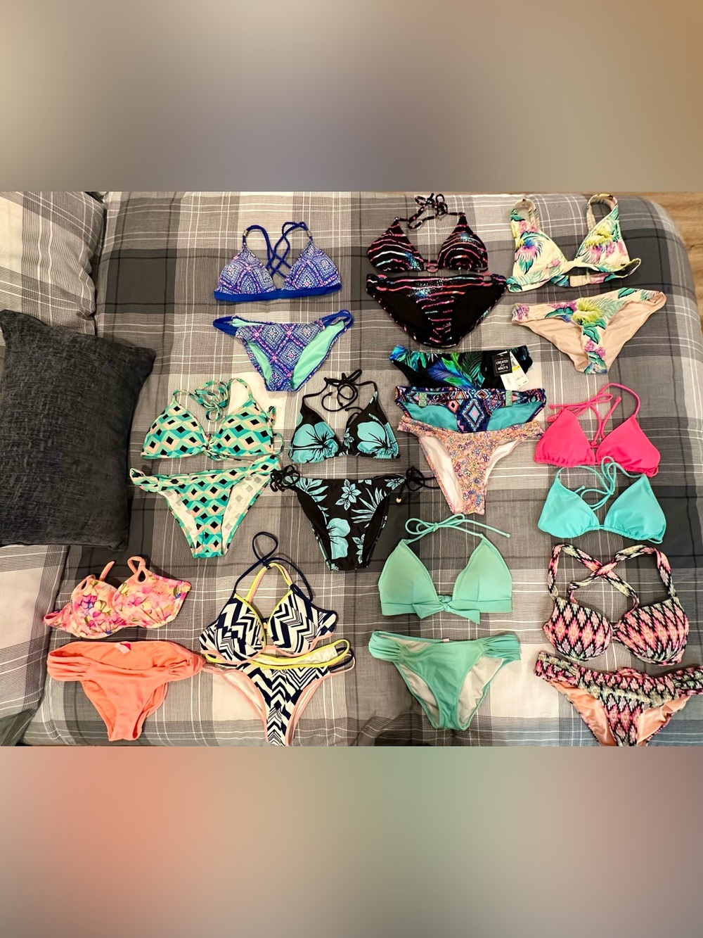 PINK Victoria's Secret Mixed Color Bikini Lot - Pink, Turquoise, Black, Mint